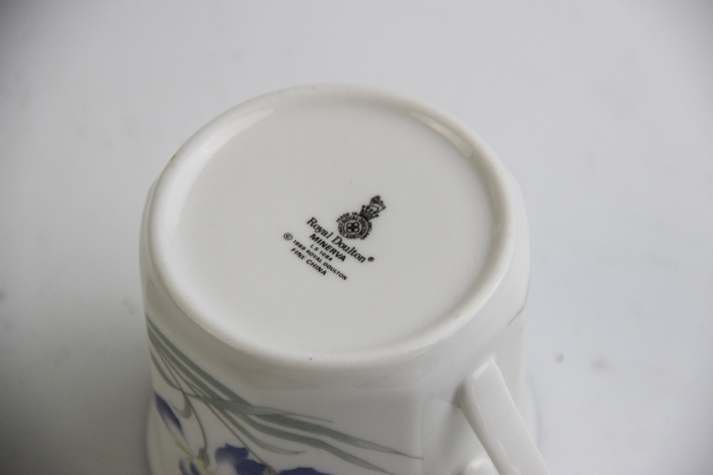 A Royal Doulton Minerva pattern four setting tea service, comprising: a teapot, four tea cups, - Image 2 of 2