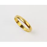 A 22ct gold wedding band, ring size M 1/2, weight 2.4gms