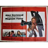 A British quad film poster for MAGNUM FORCE (1973) starring Clint Eastwood, printed by L.Ripley