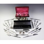 A selection of silver plated and metal wares, to include, a boxed letter opener by Reed & Barton,
