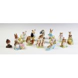 Fourteen Beswick Beatrix Potter figures with either a gold or silver backstamp, to include Mr Jeremy
