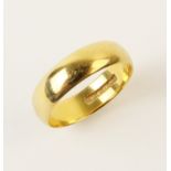 A 22ct gold wedding band, ring size K 1/2, weight 3.8gms