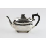 A silver teapot by S Blanckensee & Son Ltd, Chester 1939, of rounded rectangular form