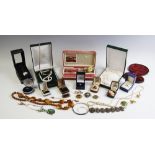 A selection of vintage and modern costume jewellery, to include a string of cultured pearls with a