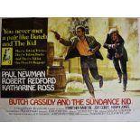 A British quad film poster for BUTCH CASSIDY AND THE SUNDANCE KID (1969) starring Paul Newman and