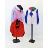 A collection of vintage racing silks, comprising: three jackets (two by Gibson Saddlers Ltd Of