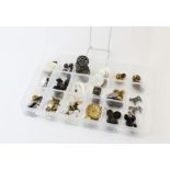 A case of mid-19th century and later buttons and beads of assorted styles and materials, including