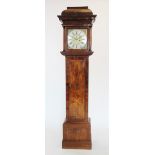 A mid 18th century walnut cased eight day long case clock, signed Wright, Northwich, the pagoda hood