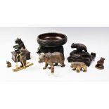 A collection of carved Black Forest bears, 19th/20th century, to include a Swiss musical desk stand,