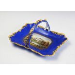 An early 19th century handled tray in the manner of Bloor Derby, the rectangular tray with