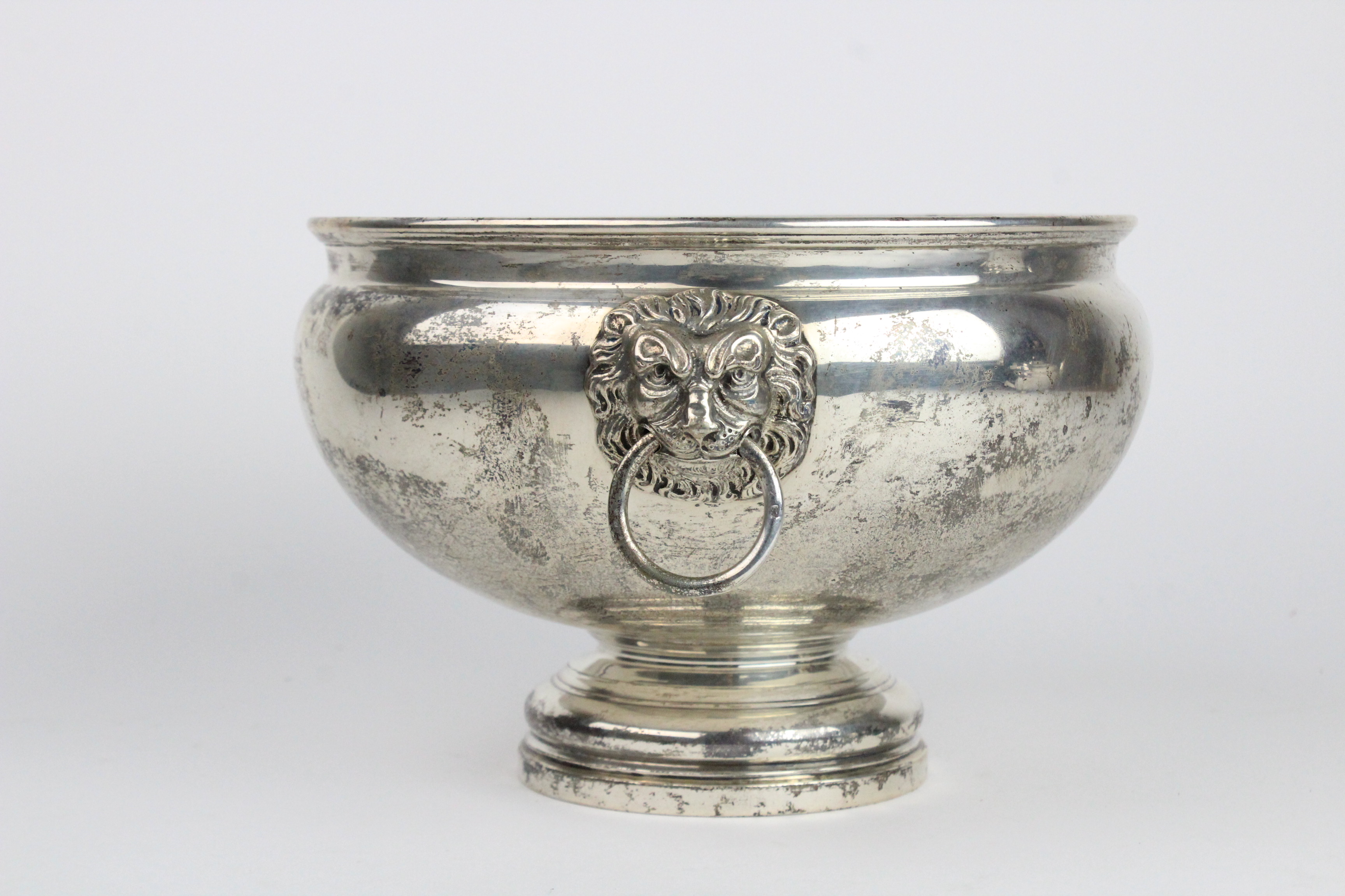 A silver punch bowl by Edward Barnard & Sons Ltd, London 1935, of circular form on pedestal foot - Image 2 of 3