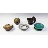 A collection of small studio pottery vessels, comprising: a Robert Fournier (1915-2008) stoneware