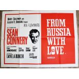 A British quad film poster for FROM RUSSIA WITH LOVE (1963) starring Sean Connery, 1965 first re-