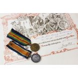 A World War I pair to 50077 Private J.H. Williams, The King's Liverpool Regiment, honourably