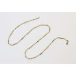 A 9ct yellow gold fancy link chain, comprising alternating sections of belcher links, twisted