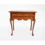A George III style oak low boy of cottage proportions, late 19th/early 20th century, the rectangular