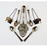 A pair of Danish silver teaspoons, 'PF' with decorative terminal, stamped '830 S', with a Dutch