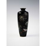 A Japanese cloisonne vase, in the manner of Hayashi Kodenji, 1831-1915, externally decorated with