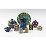 A collection of cloisonne wares, 19th century and later, to include; a bitong, 10cm high, a lobed