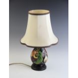 A Moorcroft 'Queens Choice' pattern lamp base, 45cm high