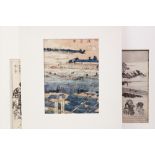 Katsushika (1760-1849), five woodblock prints woodblock prints, Edo period, to include; three