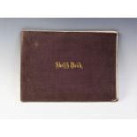 A sketch book, mid 20th century, containing a series of pencil drawings of architectural,