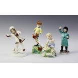 Four Royal Worcester figures modelled by F G Doughty, comprising: October model no. 3417, December