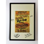 THE BEATLES INTEREST: A framed reproduction print after a poster for the Hamburg Kaiserkeller,