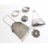 A selection of Victorian and later silver jewellery and accessories, to include a Victorian three-
