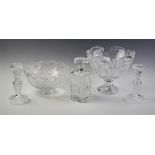 A Waterford Crystal pedestal bowl, with shaped rim, raised on a stepped spreading foot, 24cm high,