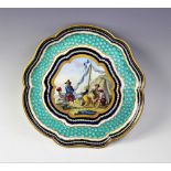 A late 18th century Sevres stand, circa 1787, with central panel finely enamelled in the manner of