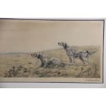 Leon Danchin (1887-1938), Limited edition print on paper, Two English Setters in a landscape, Signed