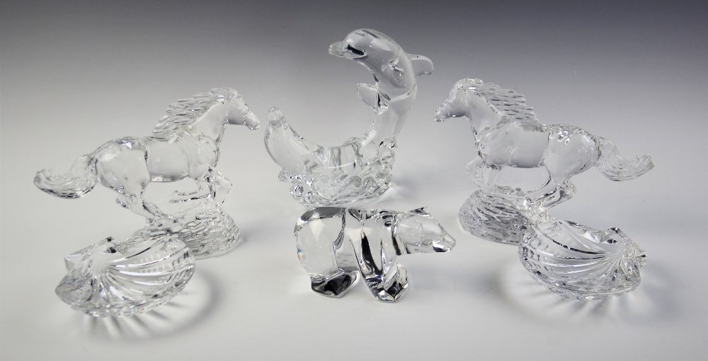 A collection of Waterford Crystal decorative glass pieces, comprising a polar bear, 8cm high, - Image 2 of 2