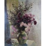 After Nadia Benois (Russian, 1896-1975), Signed print on paper, still life with flowers in jug,