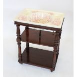 A Victorian mahogany ceramic top washstand, the red and white 'Althea' pattern ceramic bowl with
