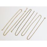 A 9ct gold rope twist chain, with spring ring and loop fastening, 56cm long, together with 9ct