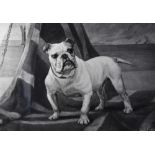 After Maud Earl (1864-1943), Signed print on paper, A bulldog standing on the Union Jack, an
