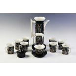 A Portmeirion 'Magic City' coffee service, designed by Susan Williams-Ellis, comprising: a coffee