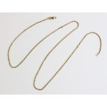 A 14ct gold rope twist chain, with lobster claw and loop fastening, 42cm long, weight 4.3gms