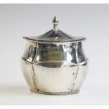 An Edwardian silver tea caddy by George Unite & Sons, Chester 1901, of oval quatrefoil form with