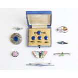 A collection of Charles Horner, Arts & Crafts and similar jewellery, to include a cased button
