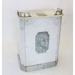 A French 1930's Art Deco white marble reception or ticket desk, the rectangular top with canted