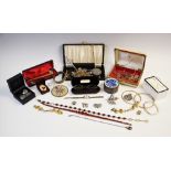 A selection of lady's vintage and modern costume jewellery and accessories, to include an