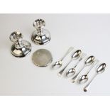 A set of six late Edwardian silver teaspoons by Henry Williamson Ltd, Sheffield 1910, each of