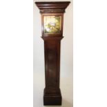 A mid 18th century numbered oak cased single handed long case clock, by W Barnard, Newark, the
