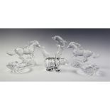 A collection of Waterford Crystal decorative glass pieces, comprising a polar bear, 8cm high,