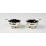A pair of George IV silver salts by Solomon Royes, London 1820, each of circular squat form with