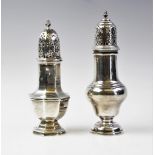 A George V silver sugar caster by Goldsmiths & Silversmiths Co Ltd, London 1915, of faceted form