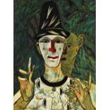 After Francis Picabia (1879-1953), Oil on artist board, 'Pierrot', 45cm x 34cm, Framed and signed