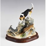 A Border Fine Art group 'Fellhound and Terriers', model no. B0885, by Anne Wall, limited edition